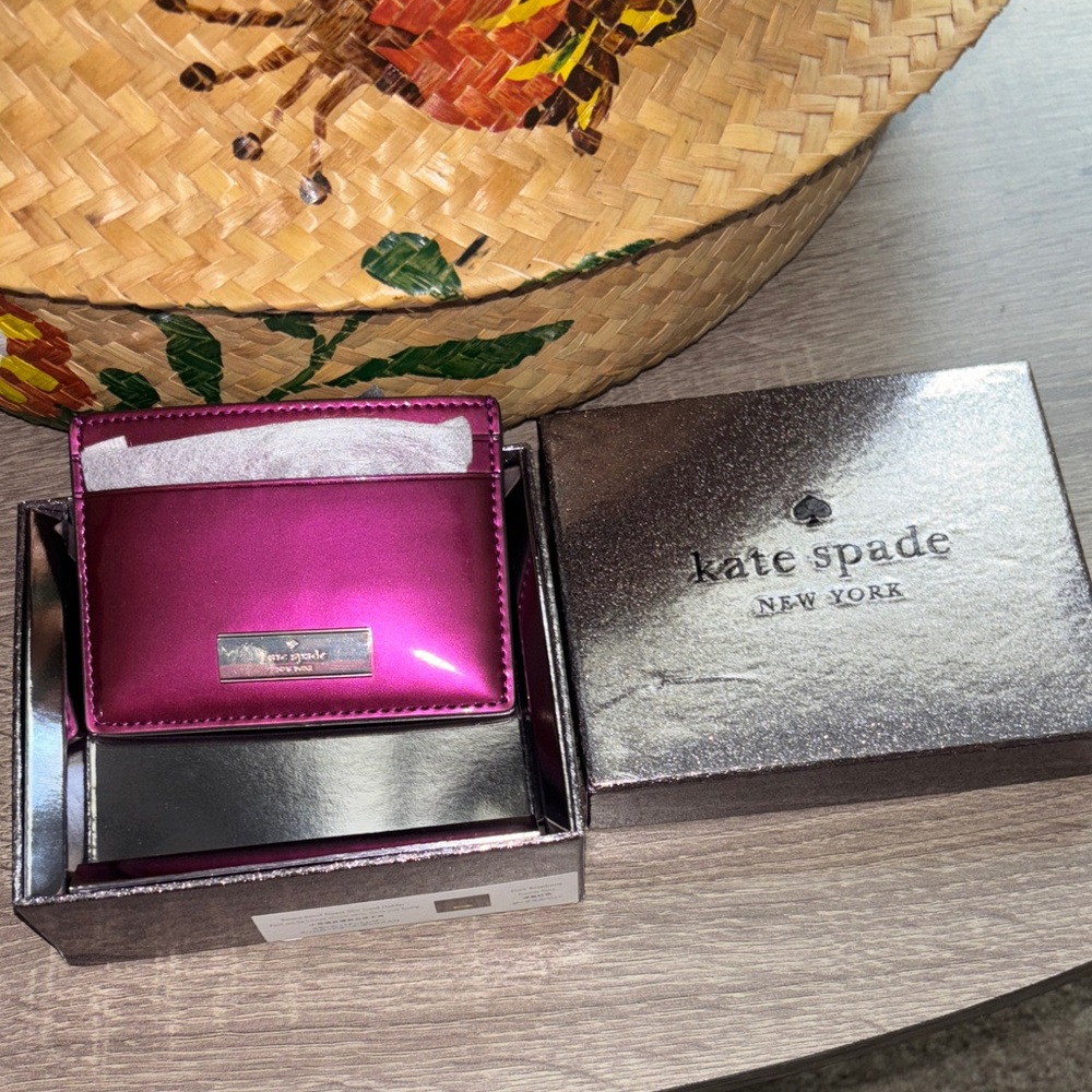 Kate Spade Metallic Fuchsia Cardholder